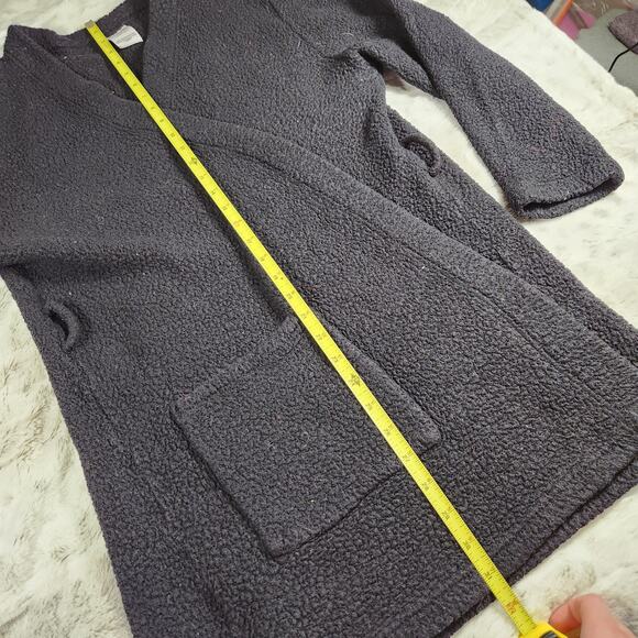 Victoria's Secret PINK Black Sherpa Soft and Cozy Robe with Pockets Size XS/S - Picture 5 of 7